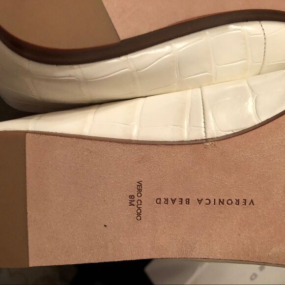 NEW Veronica Beard Griffin White Loafers Sz 9 Croc Preppy Coastal Work Resort - Picture 4 of 9
